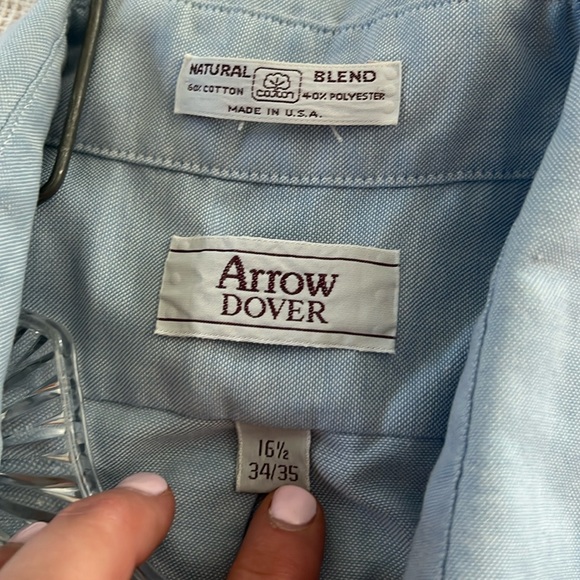 Arrow Dover Men’s Long Sleeve Button Down in Blue - Picture 2 of 7